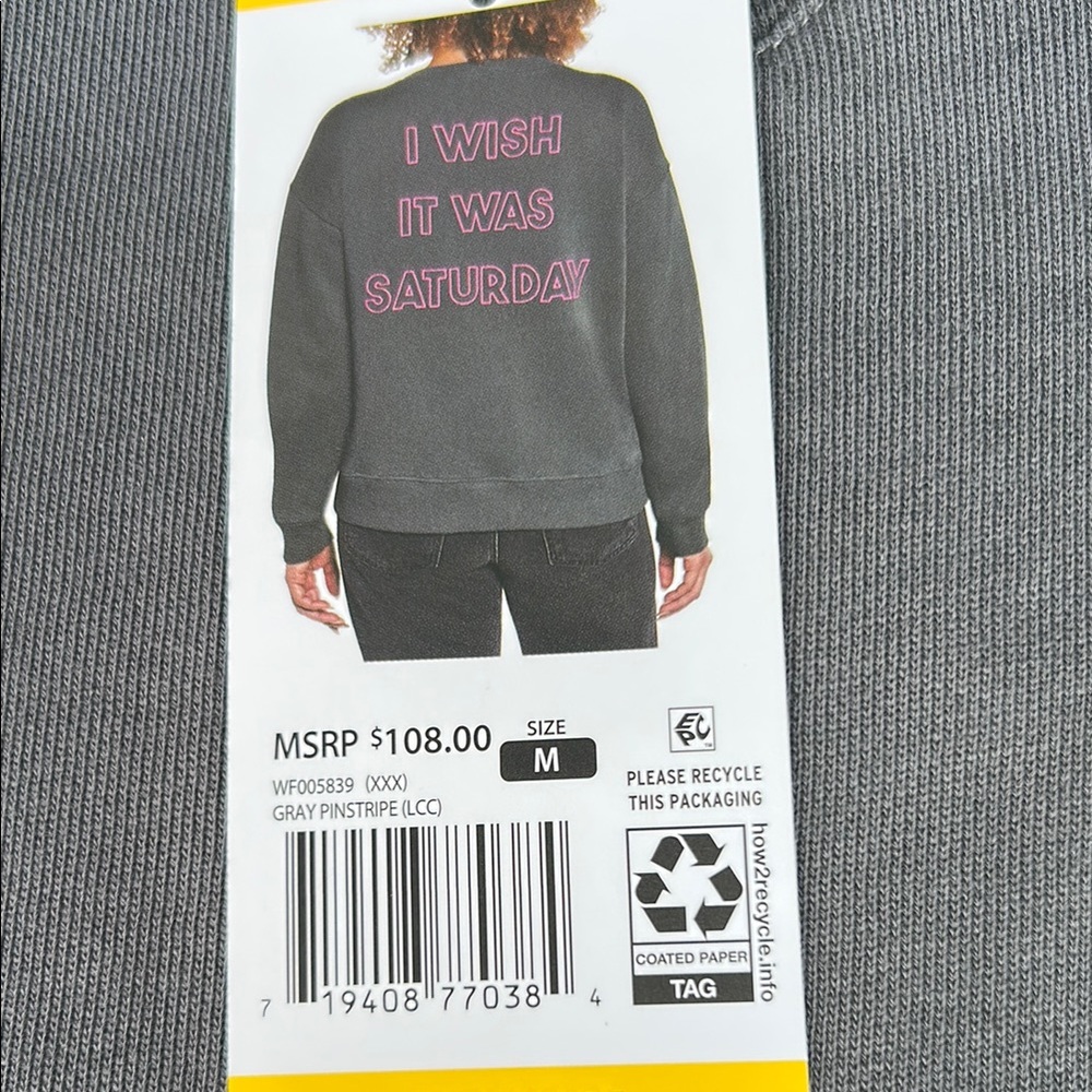 Wildfox Gray and Pink Sweatshirt Casual Comfort - Picture 4 of 11